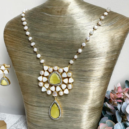 Yellow onyx maala set