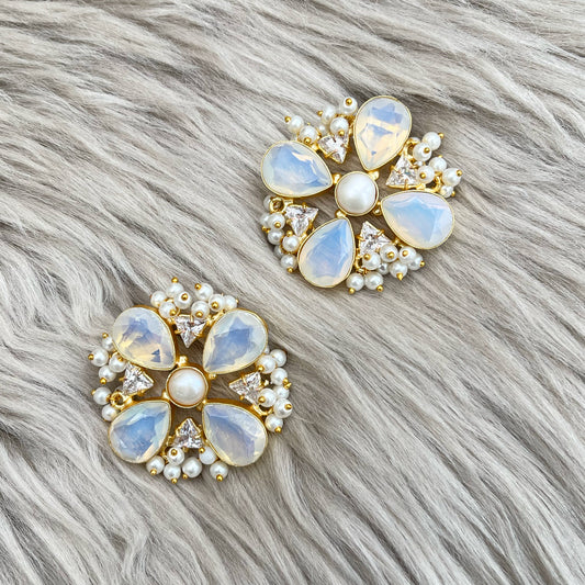 Opalite & Swarovski studs