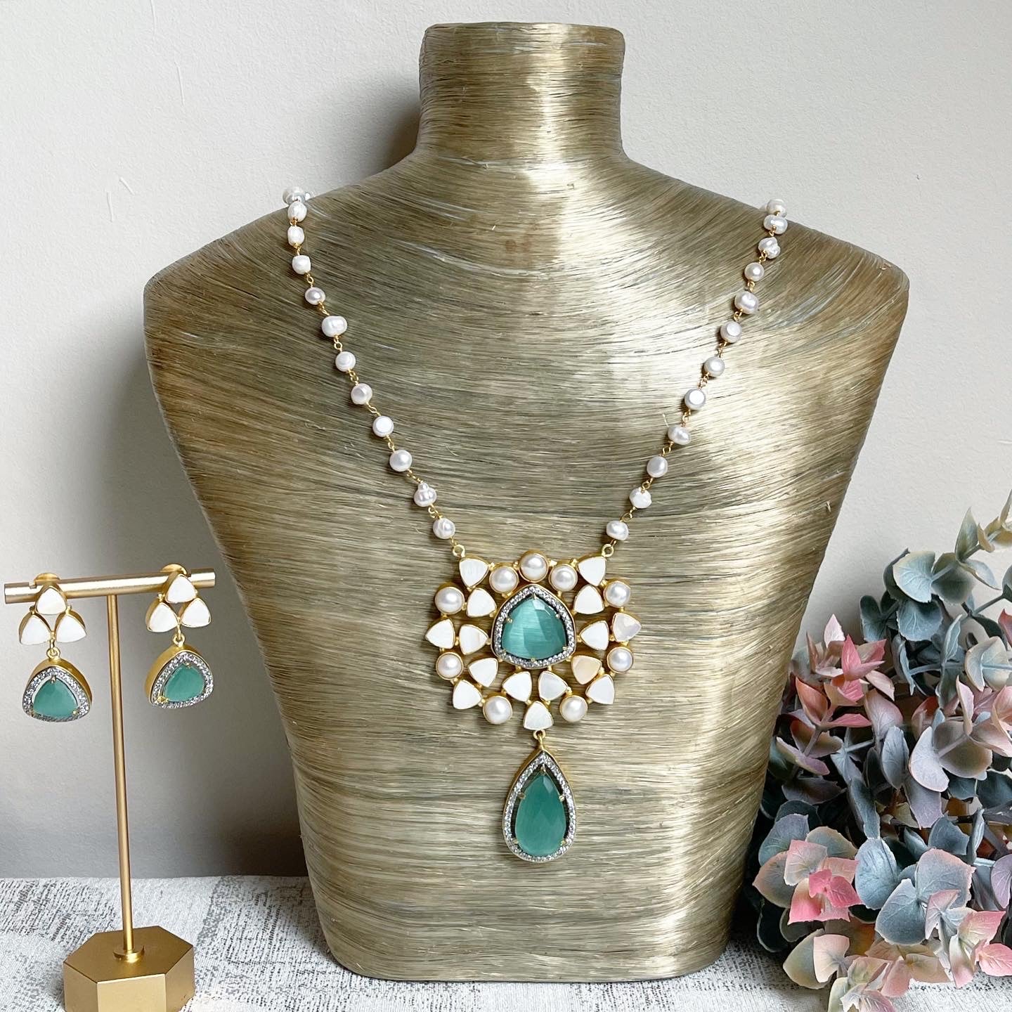 Teal onyx maala set