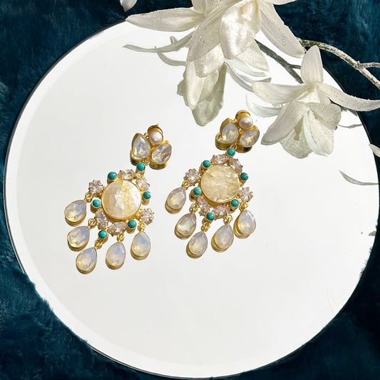 Opalite & turquoise earrings